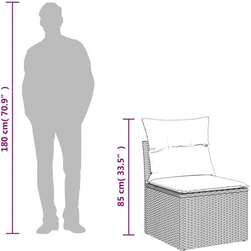 vidaXL 11-dijelni set vrtnih sofa od poliratana s jastucima crni Cijene