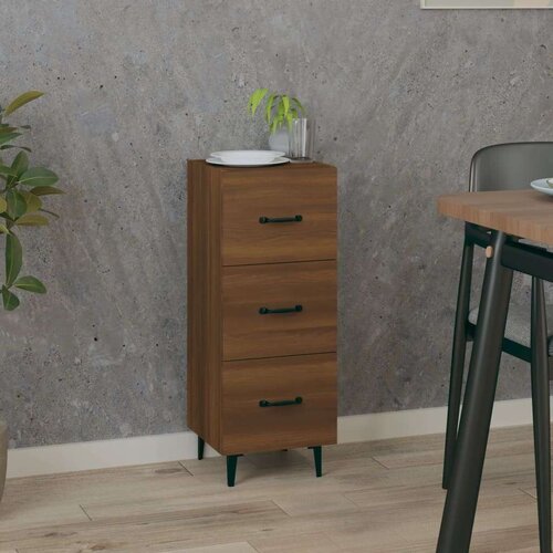 Komoda boja smeđeg hrasta 34 5 x 34 x 90 cm konstruirano drvo Cene