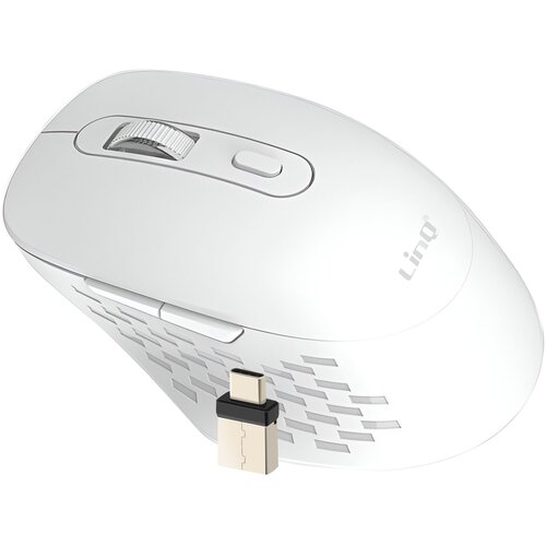 LINQ Brezžična miška WiFi in Bluetooth 2.4G z USB C in USB ključem, Bela, (5000009841) Cene