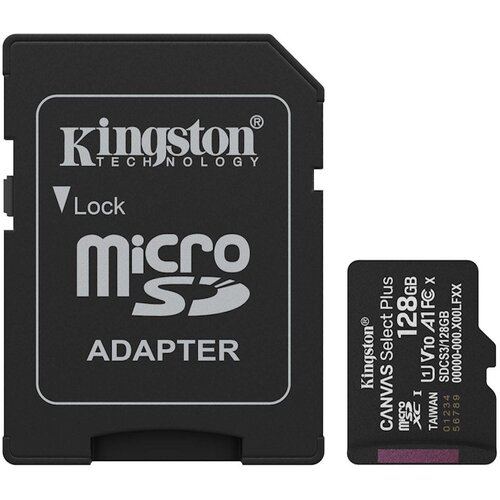  Memorije kartice KINGSTON SDCS3/128GB/microSDXC/128GB/Class10 U1/150MB/s + adapter Slike