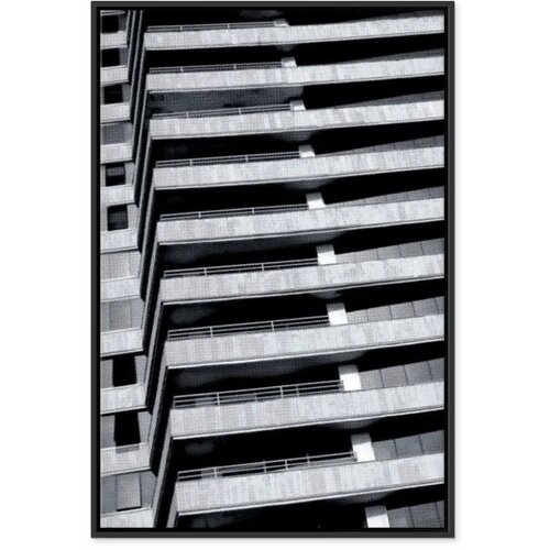  Slika - Architectural Raster (1 Part) Vertical 60x90 U crnom drvenom okviru Slike