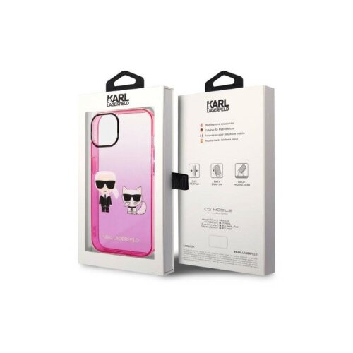 Karl Lagerfeld Originalen ovitek KLHCP14LTGKCP za iPhone 14 Pro Gradient roza za&amp;scaron;čita - Full Bodies Slike