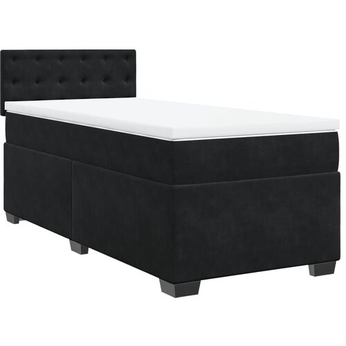 Maison Chic Box spring postelja - Vzmetna postelja z vzmetnico črn 90x190 cm žamet SL4152, (21888600) Cene