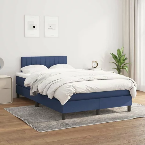  Box spring postelja z vzmetnico moder 120x200 cm blago, (20896722)
