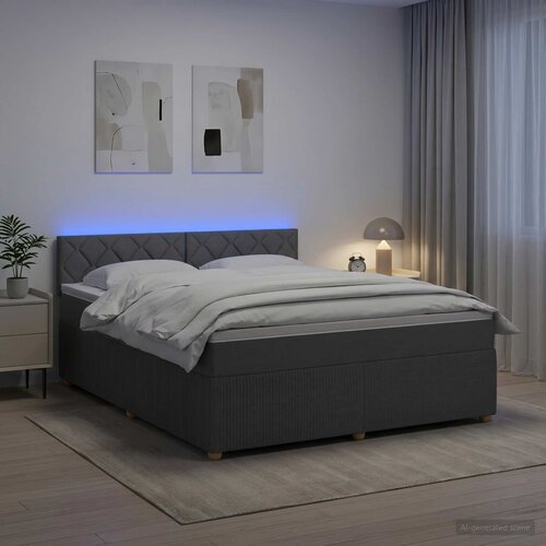  Boxspring krevet s madracem Tamnosiva 180 x 200 cm Tkanina Slike