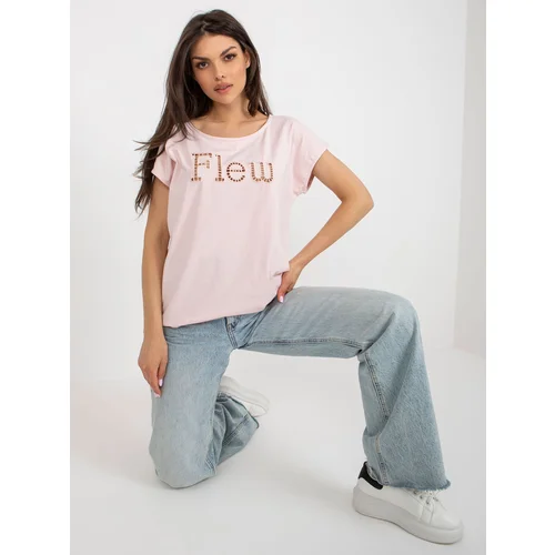 Fashion Hunters Light pink monochrome T-shirt with inscription