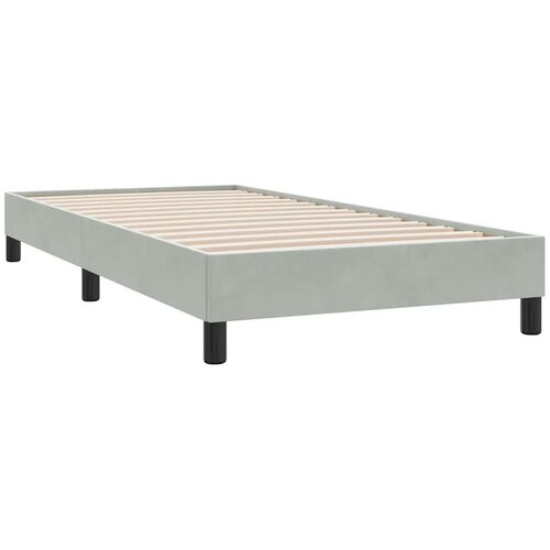 Box Spring krevet s madracem i LED svijetlo sivi 80x210 cm bar&amp;scaron;un Slike