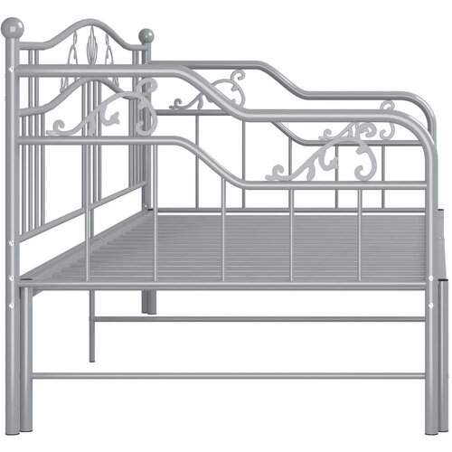 VidaXL okvir za krevet na razvlačenje sivi metalni 90 x 200 cm Slike