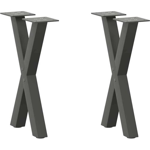  Noge za klubsko mizico v obliki črke X 2 kosa antracitne 38 x (42-43) cm jeklo, (22123654) Cene