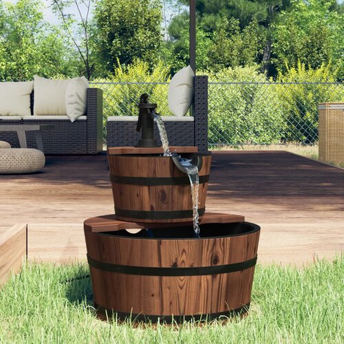 vidaXL Vodena fontana s crpkom 44 5 x 44 5 x 58 cm od masivne jelovine Cijene