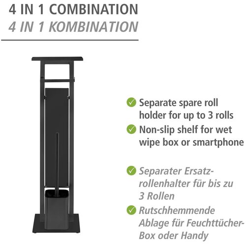 Wenko 71558800 - Set za WC DEBAR 21x70,5 cm inox/crna Slike