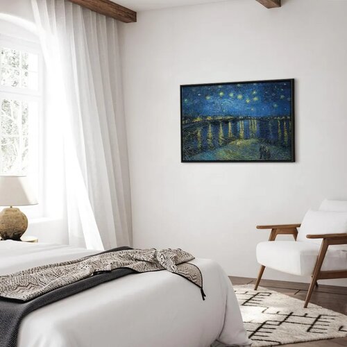  Slika - Vincent van Gogh &amp;ndash; Starry Night Over the Rh&amp;ocirc;ne 120x80 U crnom drvenom okviru Slike