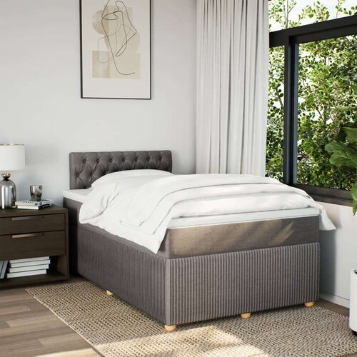 vidaXL Box spring postelja z vzmetnico taupe 120x200 cm blago, (21291527) Cene