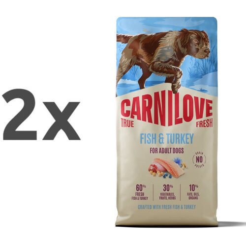 Carnilove Dog True Fresh Adult, briketi - riba in puran 2 x 12 kg Cene