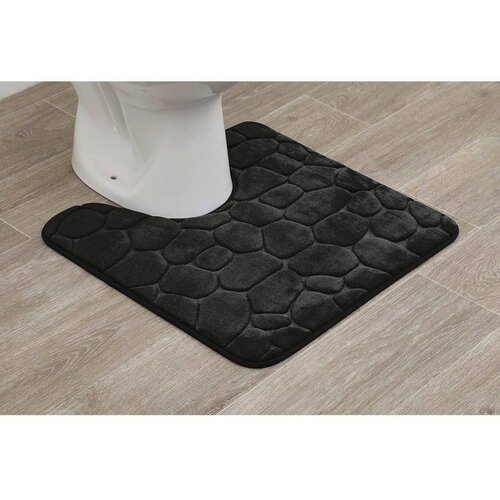Tendance Tepih oko wc solje pebble 45x50cm memo pena mikrofiber crna Slike