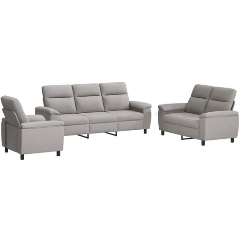 Set sofe 3 pcs Oblačnosiva Tkanina - Siva tkanina oblak 1-sjedalna + 2-sjedalna (140 cm) + 3-sjedalna Slike