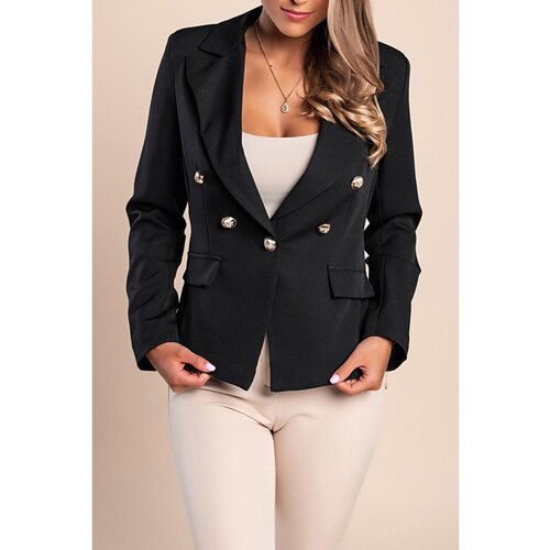 Fenzy Moderan Sako Sa Klasičnim Ovratnikom, Crni Slike