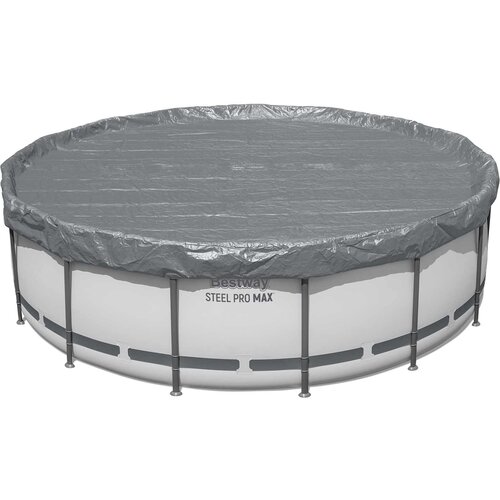 Bestway Pokrov za bazen &amp;Oslash;4,57 m Okrogla Poliester Siva, (5000232653) Slike