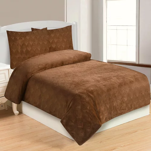 My House Smeđa posteljina za krevet za jednu osobu od mikropliša 140x200 cm –