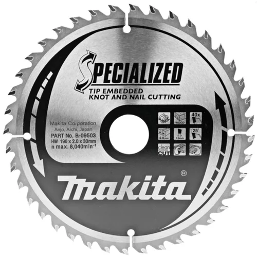 Makita žagin list TCT Specialized 190x30 mm, 40z, B-09503