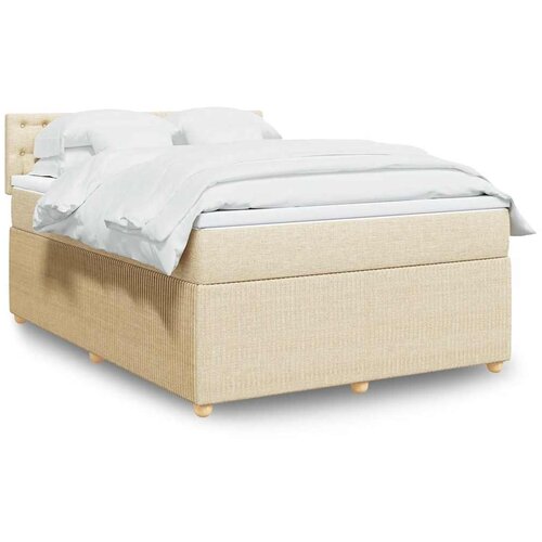 Krevet s oprugama i madracem krem 140x200 cm od tkanine Cijene