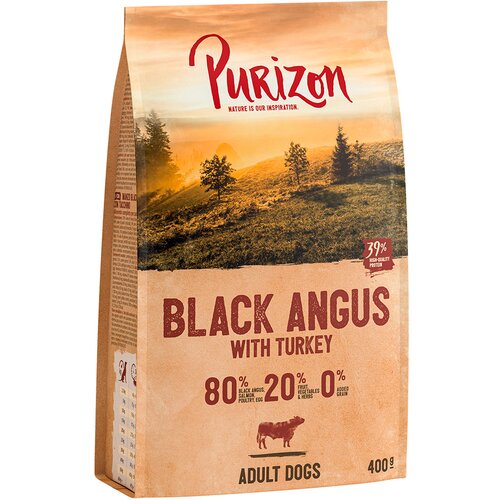 Purizon Poskusna akcija! 300 g/400 g - Adult Black-Angus-govedina s puranom 400 g Cene