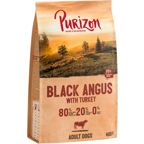 Purizon Poskusna akcija! 300 g/400 g - Adult Black-Angus-govedina s puranom 400 g