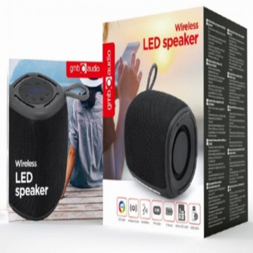 Gembird SPK-BT-LED-03-BK portable Bluetooth speaker with RGB LED Light Black 5W Cijene