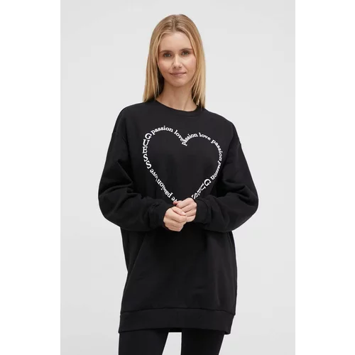 Guess Bombažen pulover ženska, črna barva