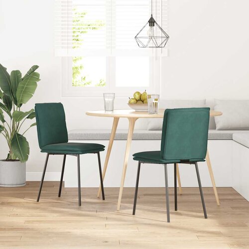 Maison Chic Jedilni stoli - Vzorci stoli 2 kosa temno zelen žamet A64, (22032410) Cene