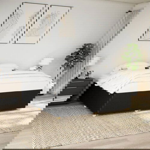 VidaXL Posteljni okvir brez vzmetnice črn 180x200 cm blago Slike