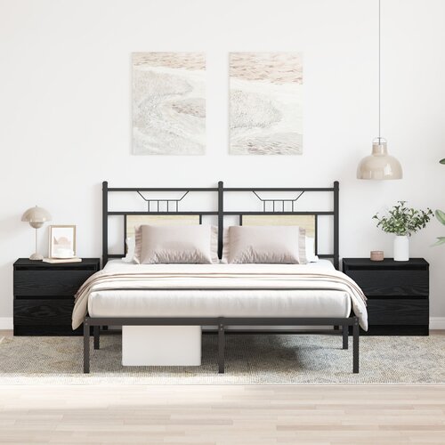 VidaXL Noćni ormarić 2 kom Crni Hrast 50x40x43 5 cm Odlična &amp;Scaron;porkast Slike