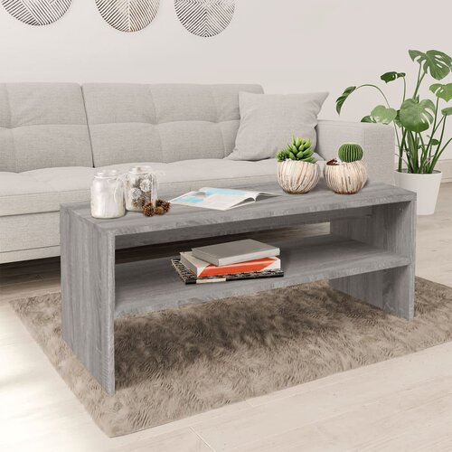 vidaXL Klubska mizica siva sonoma 100x40x40 cm inženirski les Cene