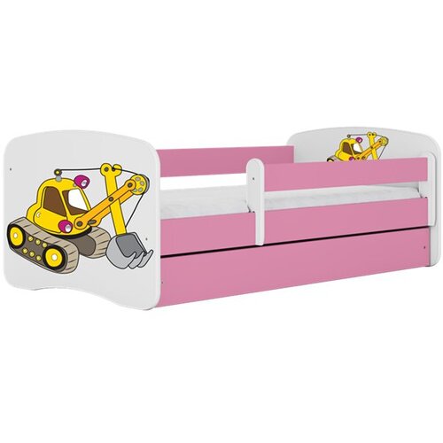 HAPPYKIDS Dječji krevet Dreamy bager 180x80 sa madracem bez ladice Rozičasta Cene