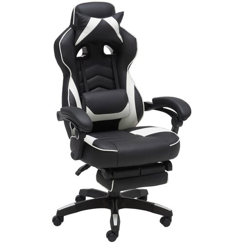 Livetastic GAMING STOL kovina, umetna masa, tekstil črna, bela Cene