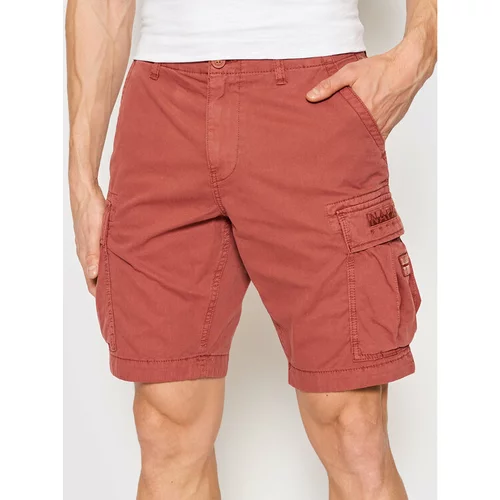 Napapijri Kratke hlače iz tkanine N-Nus NP0A4G5G Rdeča Regular Fit