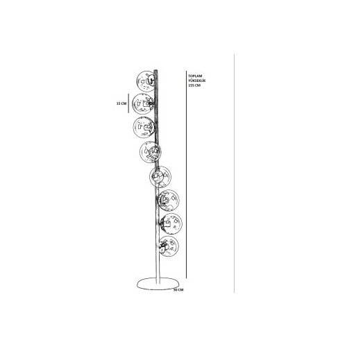 Opviq Podna lampa Simay, 155 cm, E27, Crna Slike