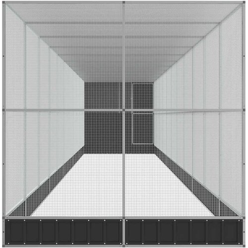  Kavez za ptice s produžetkom srebrni 1244x203x216 cm čelični Slike
