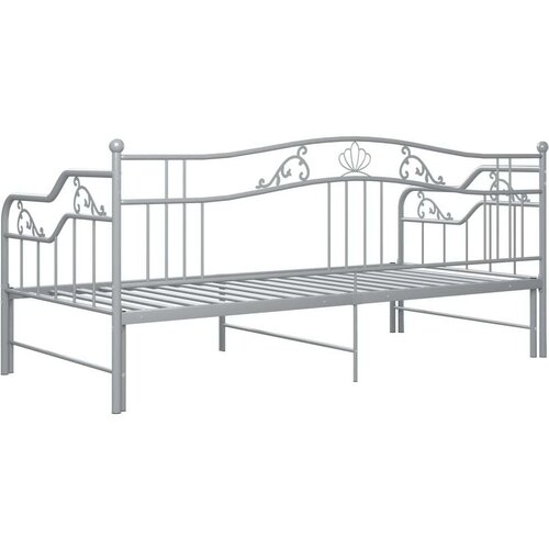 VidaXL okvir za krevet na razvlačenje sivi metalni 90 x 200 cm Slike
