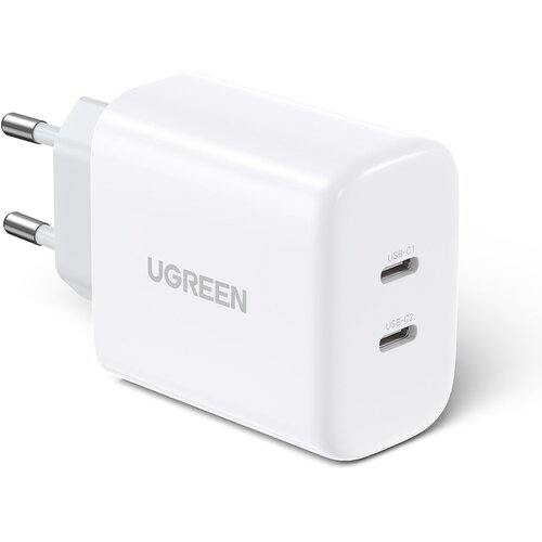 Ugreen 2x USB-C 40W Power Delivery polnilec za telefon, bel, (21510624) Cene