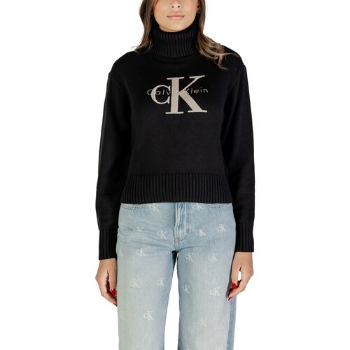 Calvin Klein Jeans Puloverji CHENILLE MONOLOGO SW LV047D354G Črna Slike