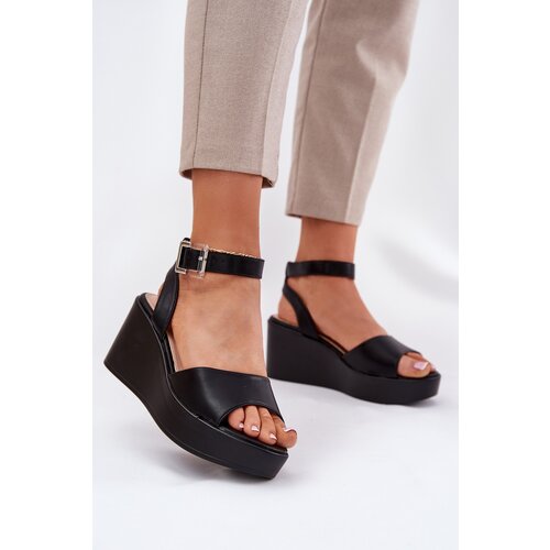 Boto Wedge Heeled Women's Sandals Black Efrina Cene