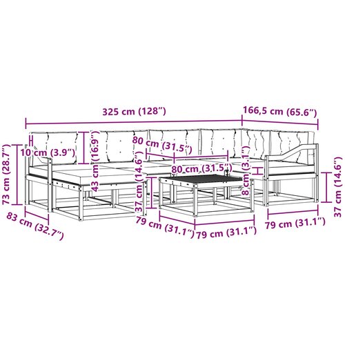  Set vanjskih sofa 7 kom. Bijela i antracit Slike