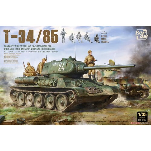 BORDERMODEL T-34/85, Composite Turret, 112 Plant w/5 Resin Figures, Metal Gun Barrel, Workable Tracks, (21287114) Cene