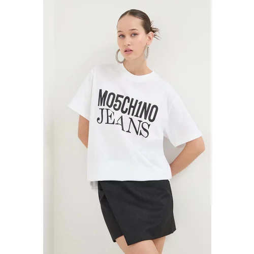 MOSCHINO JEANS Pamučna majica za žene, boja: bijela