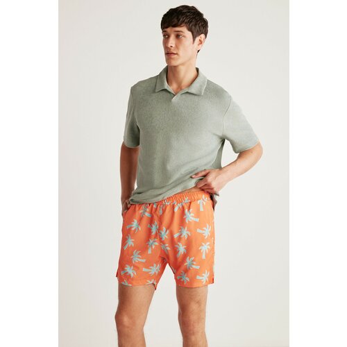 GRIMELANGE Swim Shorts - Orange - Floral Slike