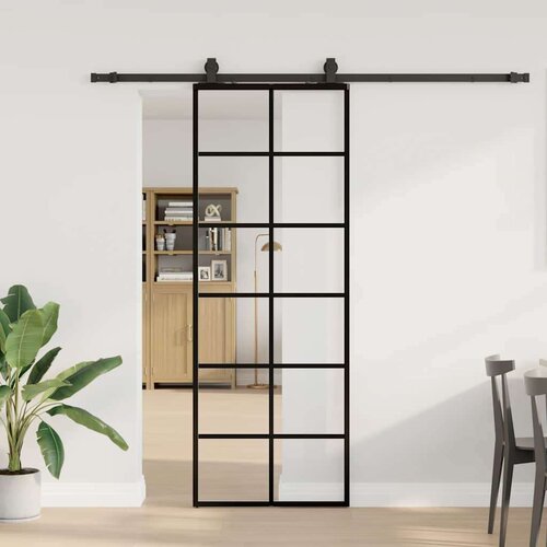  drsna vrata z opremo črna 76x205 cm esg steklo Slike