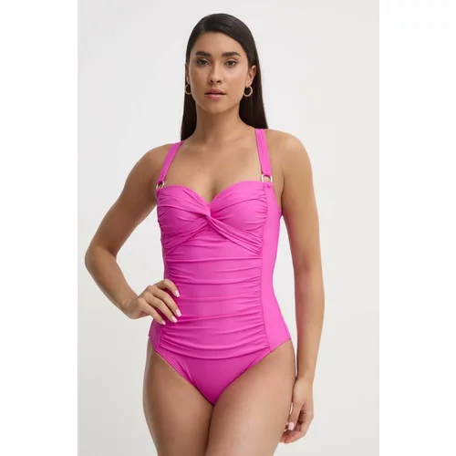 Dkny Jednodijelni kupaći kostim boja: ružičasta, lagano učvršćene košarice, DI4MS565