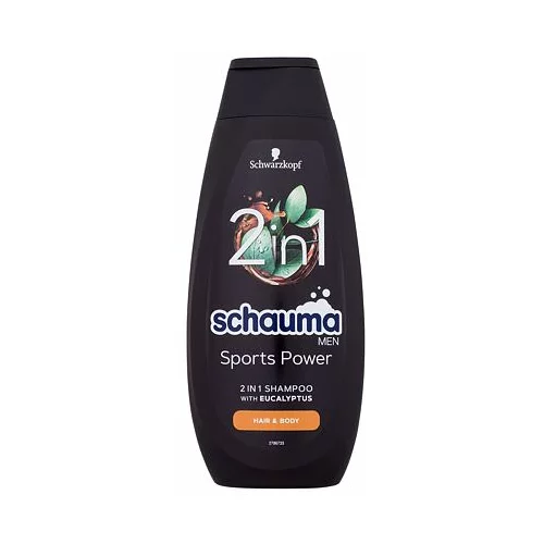 Schwarzkopf Schauma Men Sports Power 2In1 Shampoo šampon za sve tipove kose 400 ml za muškarce