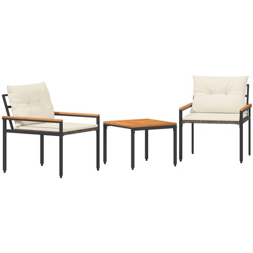 vidaXL Zunanji pohi&scaron;tveni set 3 pcs Kremno bela poli ratan, (5000294298) Cene